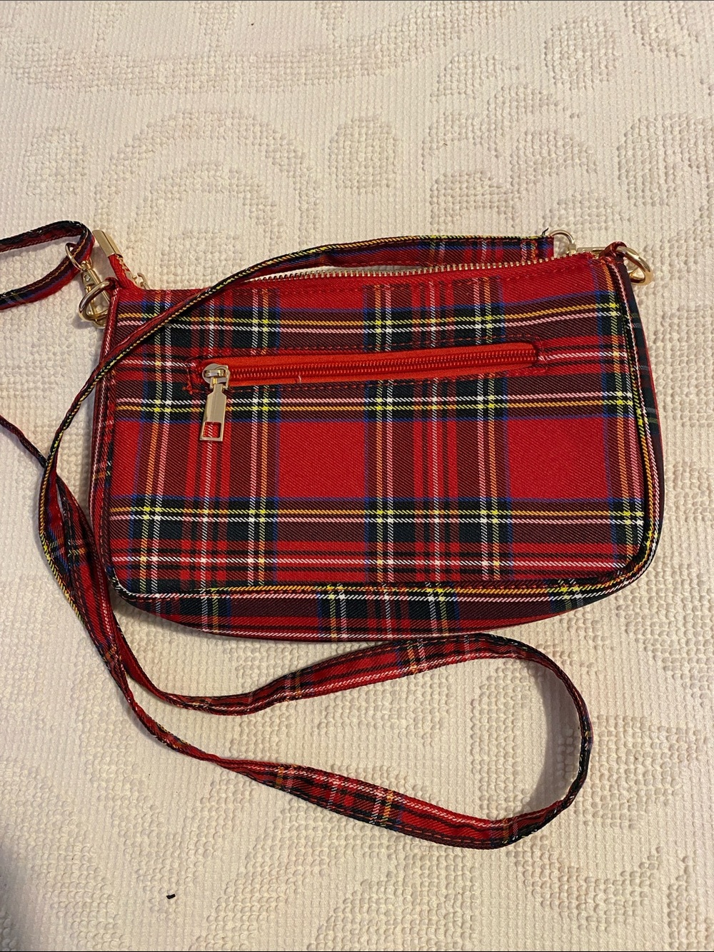 Red Plaid Crossbody Bag - Stylish Women's Shoulder Bag